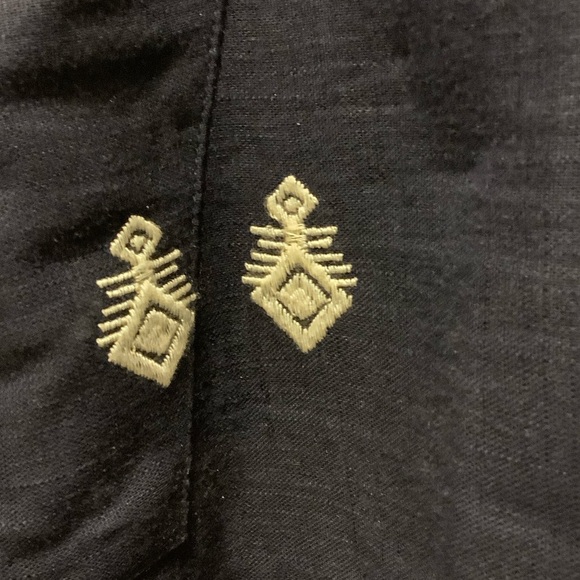 Zara Dark Blue and White Patterned Trousers - Picture 3 of 5